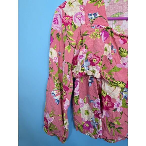 Matilda Jane Girls Size 12 Always Blooming Floral Pink Blouse Long Sleeve - Picture 3 of 7